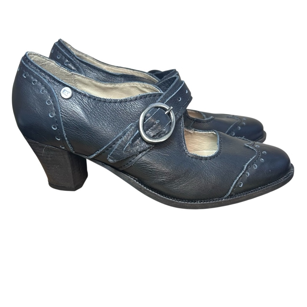 DKode womens shoes black pumps heels size 40 (8.5) buckle‎ goth punk witchy punk